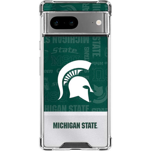 Michigan State University Jersey Split Google Pixel 8 Clear Case